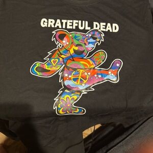 Grateful Dead Black T-Shirt with Colorful Bear